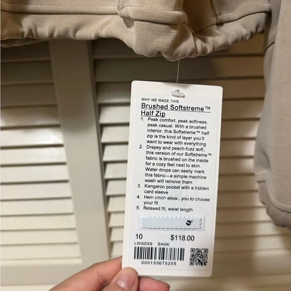 NWT - Lululemon brushed Softstreme Half-Zip Pullover Sheer oak - Picture 5 of 6